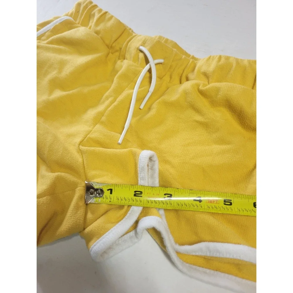 Old Navy Girls Yellow‎ Dolphin Shorts White Contrast Trim Size L 10-12 Retro